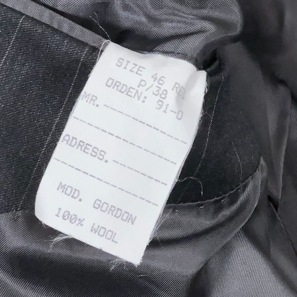 Jos A Bank Gordon 100% Wool Pinstripe Blazer in Charcoal Men's Size 46R - Picture 9 of 9